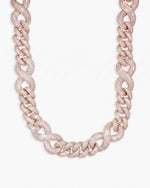 20MM Moissanite Infinity Link Chain 14K Gold - Rose Gold