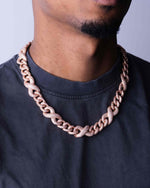 20MM Moissanite Infinity Link Chain 14K Gold - Rose Gold