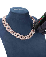 20MM Moissanite Infinity Link Chain 14K Gold - Rose Gold