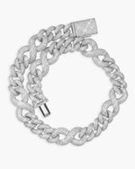 20MM Moissanite Infinity Link Chain 14K Gold - White Gold