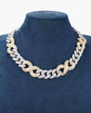 20MM Moissanite Infinity Link Chain 14K Gold - Two Tone