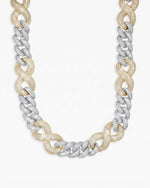 20MM Moissanite Infinity Link Chain 14K Gold - Two Tone