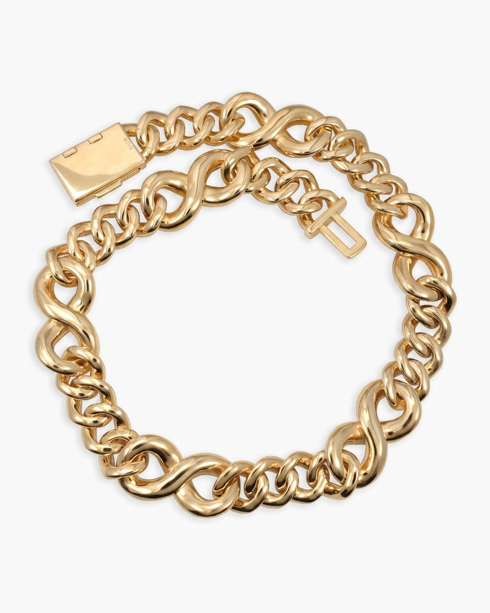20MM Moissanite Infinity Link Chain 14K Gold - Yellow Gold