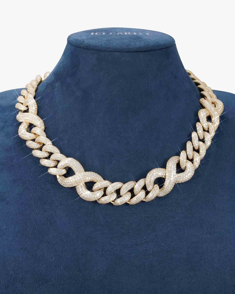20MM Moissanite Infinity Link Chain 14K Gold - Yellow Gold