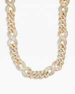 20MM Moissanite Infinity Link Chain 14K Gold - Yellow Gold