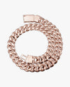 20MM Moissanite Miami Cuban Link Chain - Rose Gold