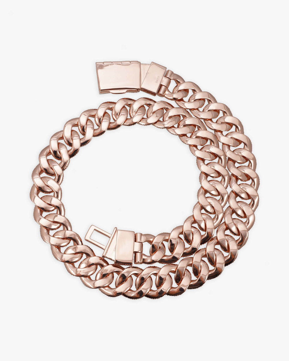 20MM Moissanite Miami Cuban Link Chain - Rose Gold