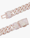 20MM Moissanite Miami Cuban Link Chain - Rose Gold