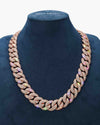 20MM Moissanite Miami Cuban Link Chain - Rose Gold