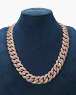 20MM Moissanite Miami Cuban Link Chain - Rose Gold