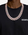 20MM Moissanite Miami Cuban Link Chain - Rose Gold