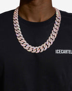 20MM Moissanite Miami Cuban Link Chain - Rose Gold