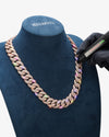 20MM Moissanite Miami Cuban Link Chain - Rose Gold