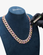 20MM Moissanite Miami Cuban Link Chain - Rose Gold