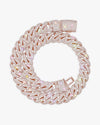 20MM Moissanite Miami Cuban Link Chain - Rose Gold
