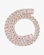 20MM Moissanite Miami Cuban Link Chain - Rose Gold