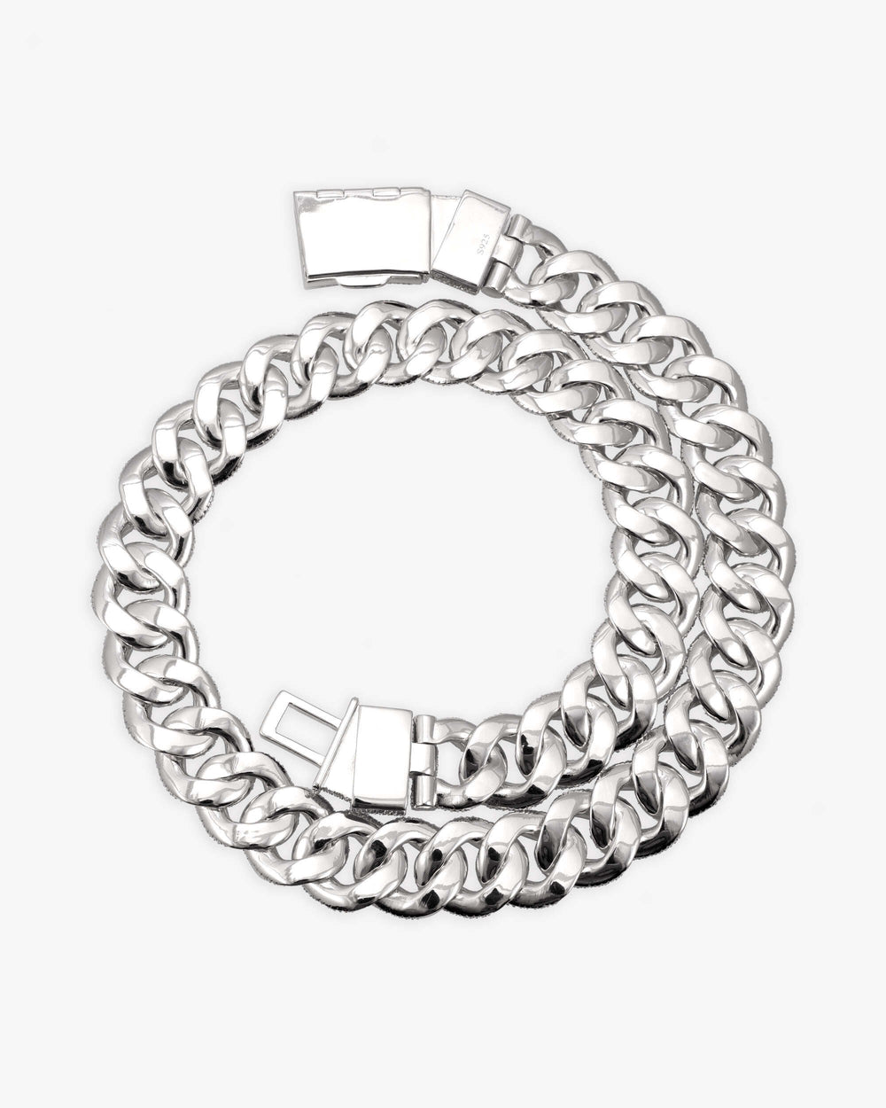 20MM Moissanite Miami Cuban Link Chain - White Gold