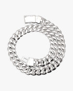 20MM Moissanite Miami Cuban Link Chain - White Gold