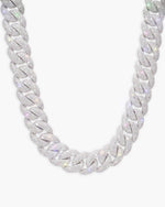 20MM Moissanite Miami Cuban Link Chain - White Gold