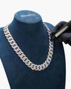 20MM Moissanite Miami Cuban Link Chain - White Gold