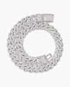 20MM Moissanite Miami Cuban Link Chain - White Gold