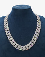 20MM Moissanite Miami Cuban Link Chain - White Gold