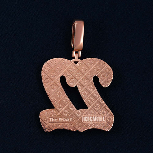 "22" Custom Moissanite Pendant 14K Gold back