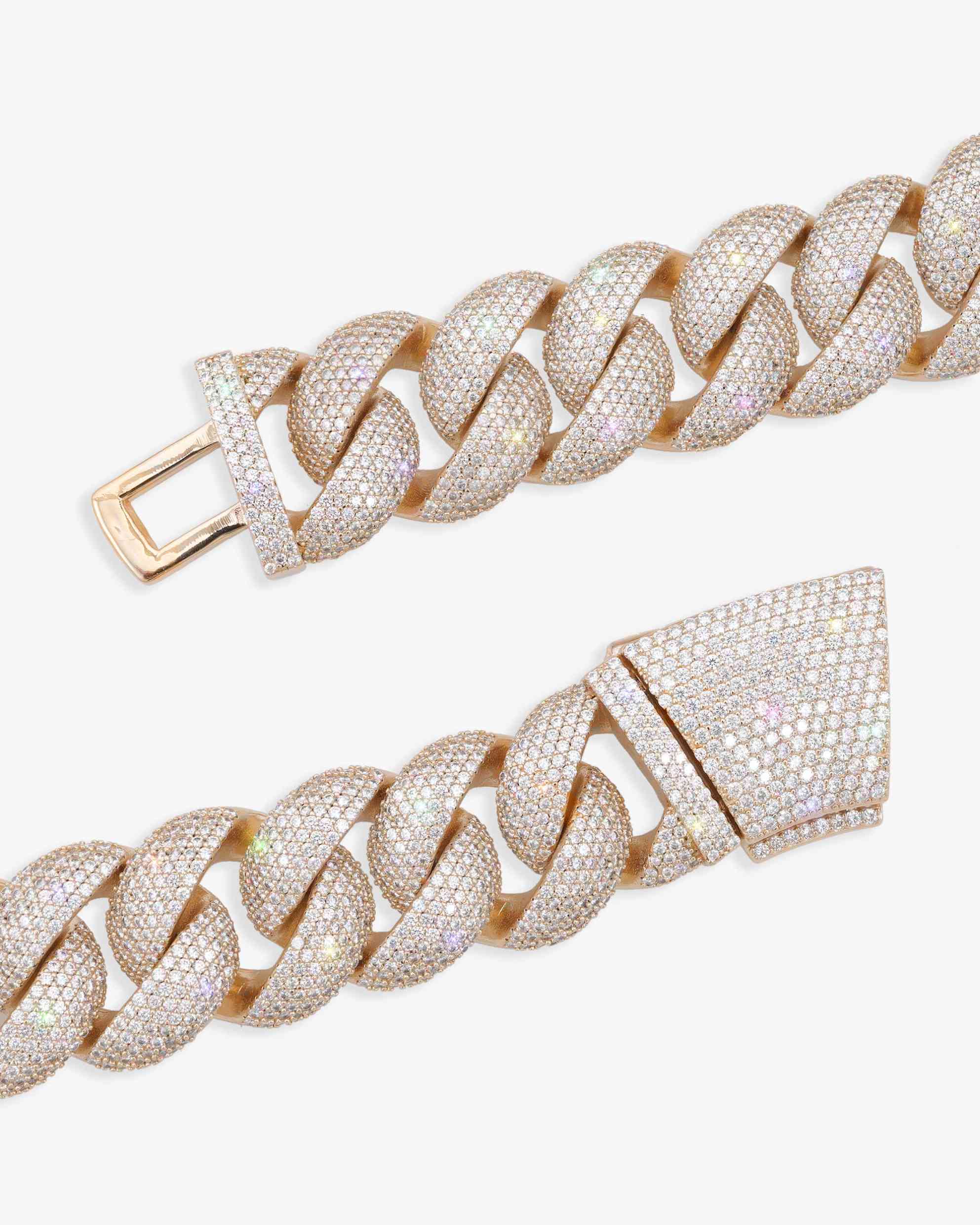 22MM Moissanite 6-Row Miami Cuban Link Chain 14K Gold