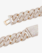 22MM Moissanite 6-Row Miami Cuban Link Chain 14K Gold - Rose Gold