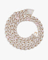 22MM Moissanite 6-Row Miami Cuban Link Chain 14K Gold - Rose Gold