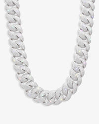 22mm moissanite 6 row miami cuban link chain 14k gold white main