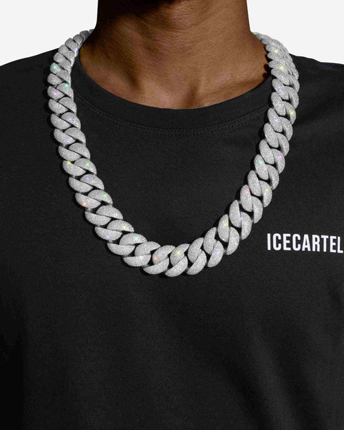 22mm moissanite 6 row miami cuban link chain 14k gold white model