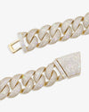 22MM Moissanite 6-Row Miami Cuban Link Chain 14K Gold - Yellow Gold