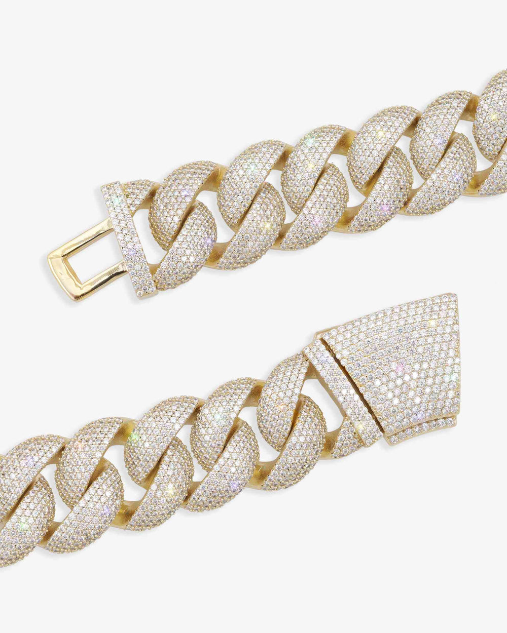 22MM Moissanite 6-Row Miami Cuban Link Chain 14K Gold - Yellow Gold