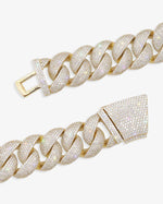 22MM Moissanite 6-Row Miami Cuban Link Chain 14K Gold - Yellow Gold
