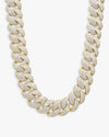 22MM Moissanite 6-Row Miami Cuban Link Chain 14K Gold - Yellow Gold