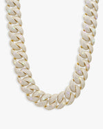 22MM Moissanite 6-Row Miami Cuban Link Chain 14K Gold - Yellow Gold