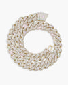 22MM Moissanite 6-Row Miami Cuban Link Chain 14K Gold - Yellow Gold
