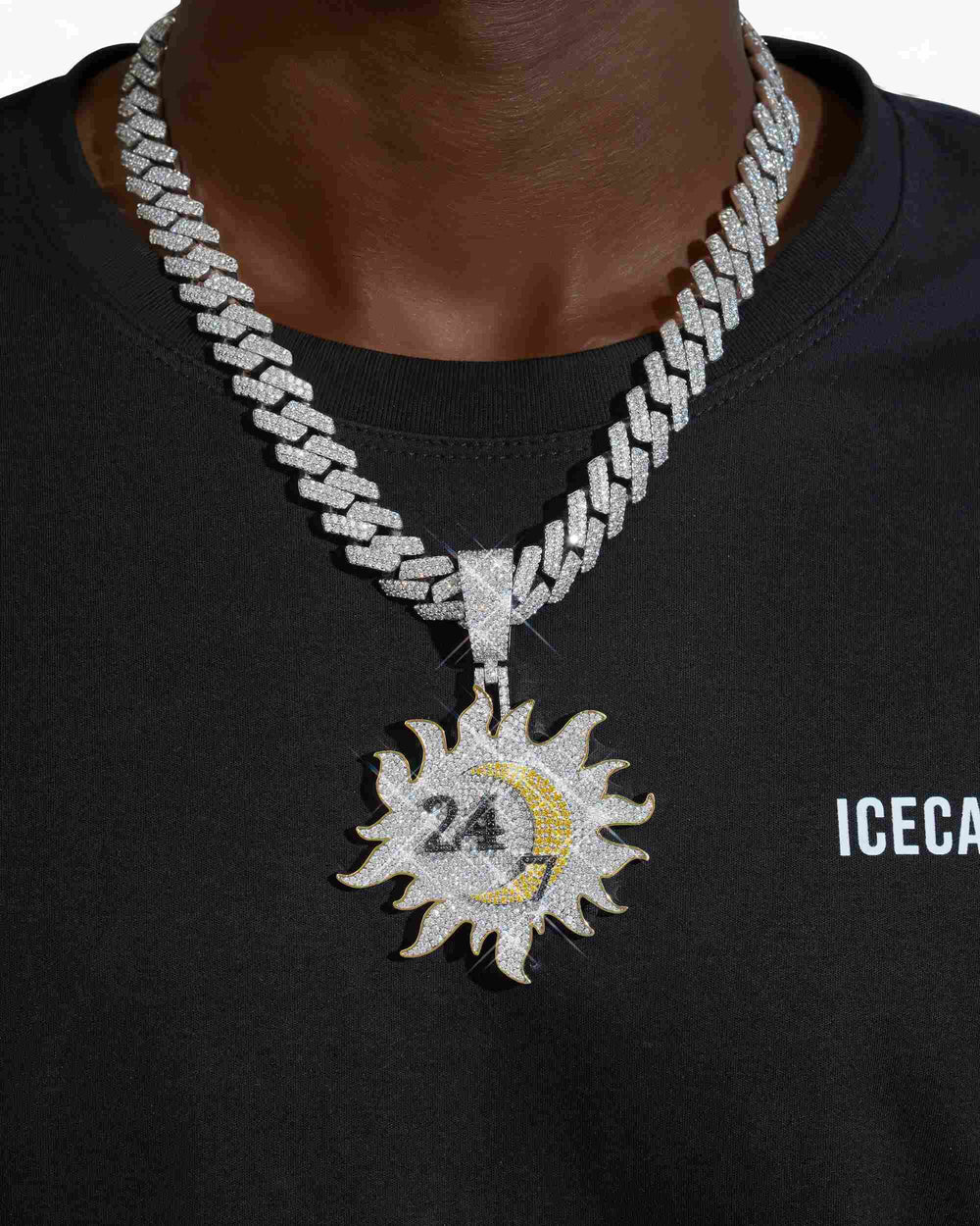 24_7 custom logo moissanite pendant 14k gold icecartel model
