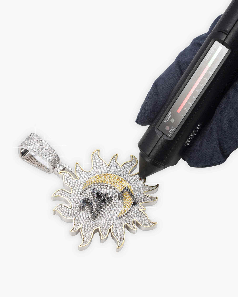 24_7 custom logo moissanite pendant 14k gold icecartel test