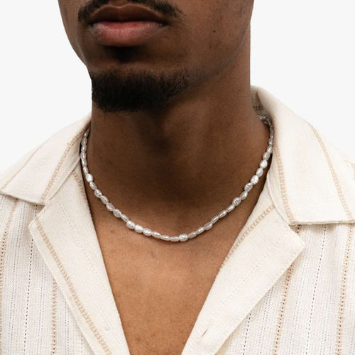 2mm flat pearl necklace model