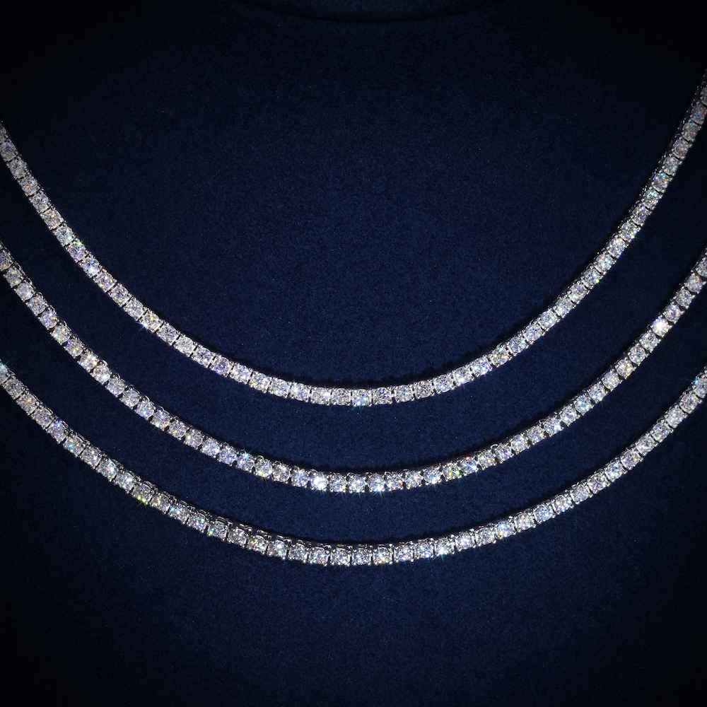 2MM Moissanite Tennis Chain 14K Gold