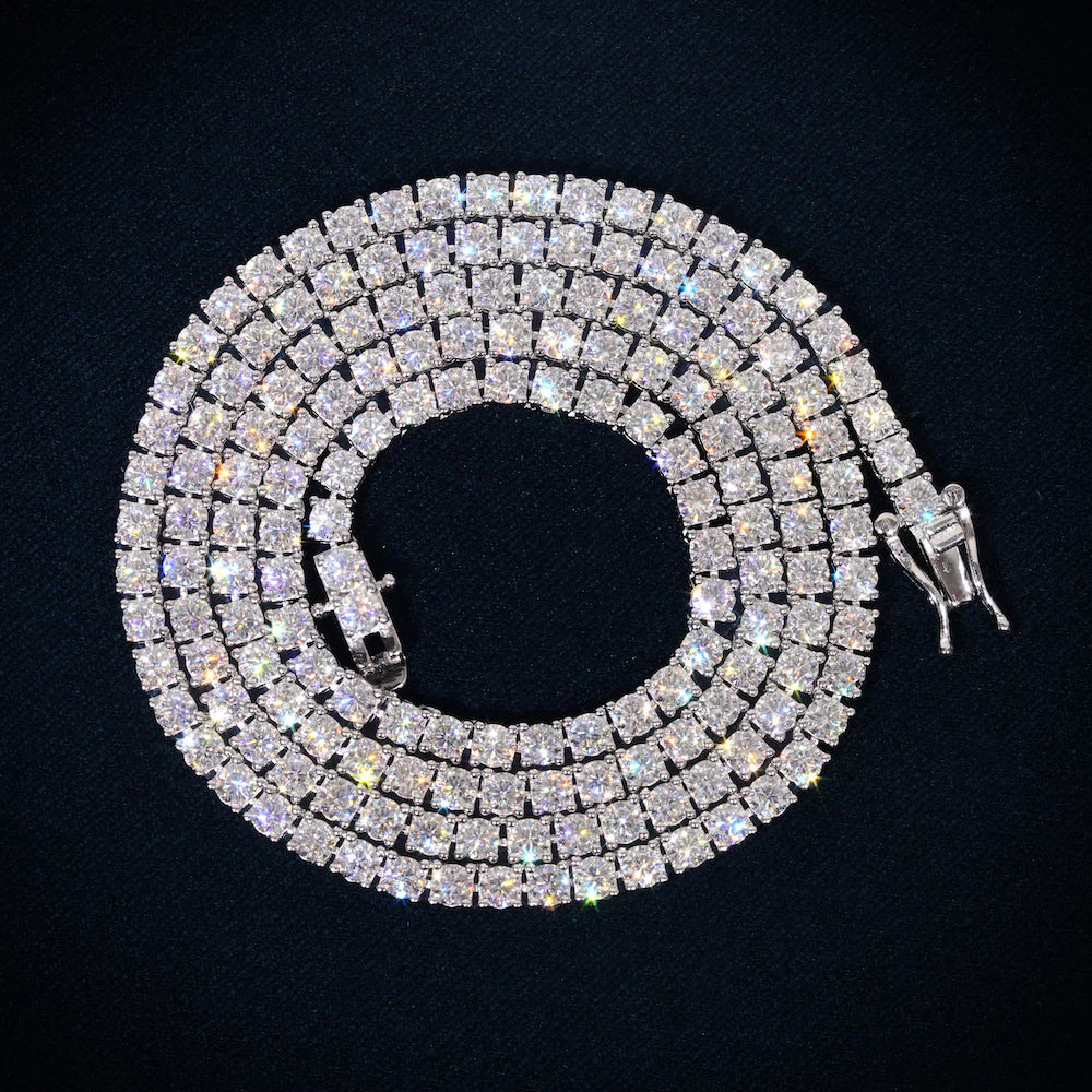 2MM Moissanite Tennis Chain 14K Gold