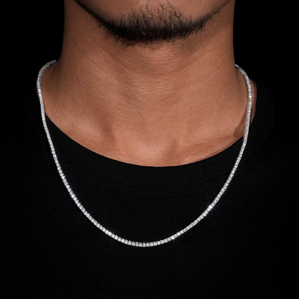 2MM Moissanite Tennis Chain 14K Gold