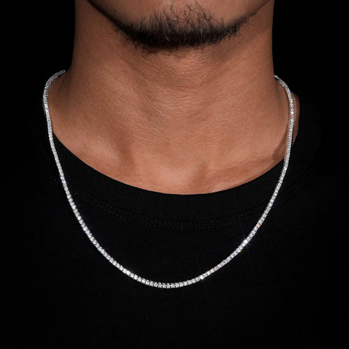 2MM Moissanite Tennis Chain 14K Gold