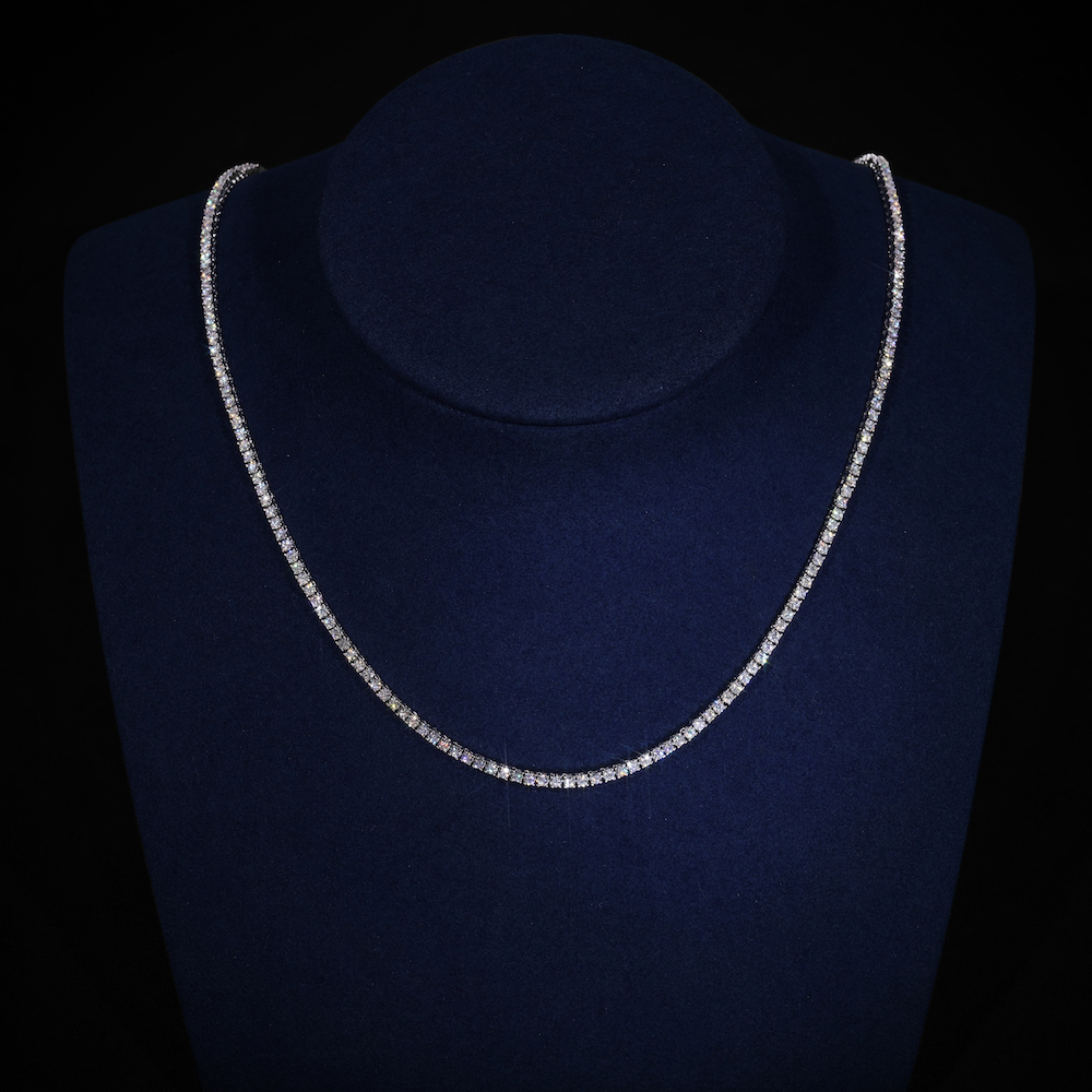 2MM Moissanite Tennis Chain 14K Gold