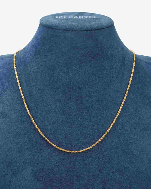 2mm rope chain 14k gold icecartel display
