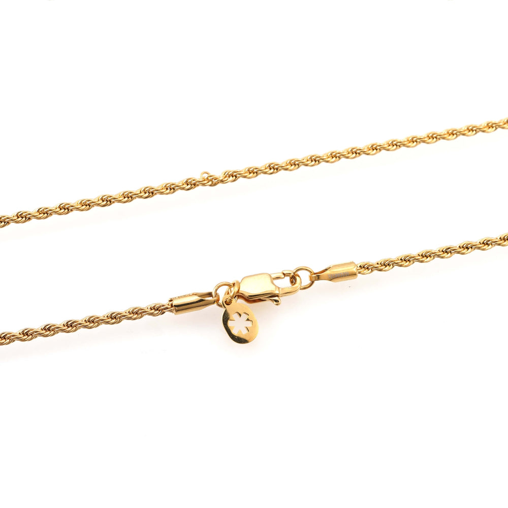 2mm rope chain 14k yellow gold icecartel lock