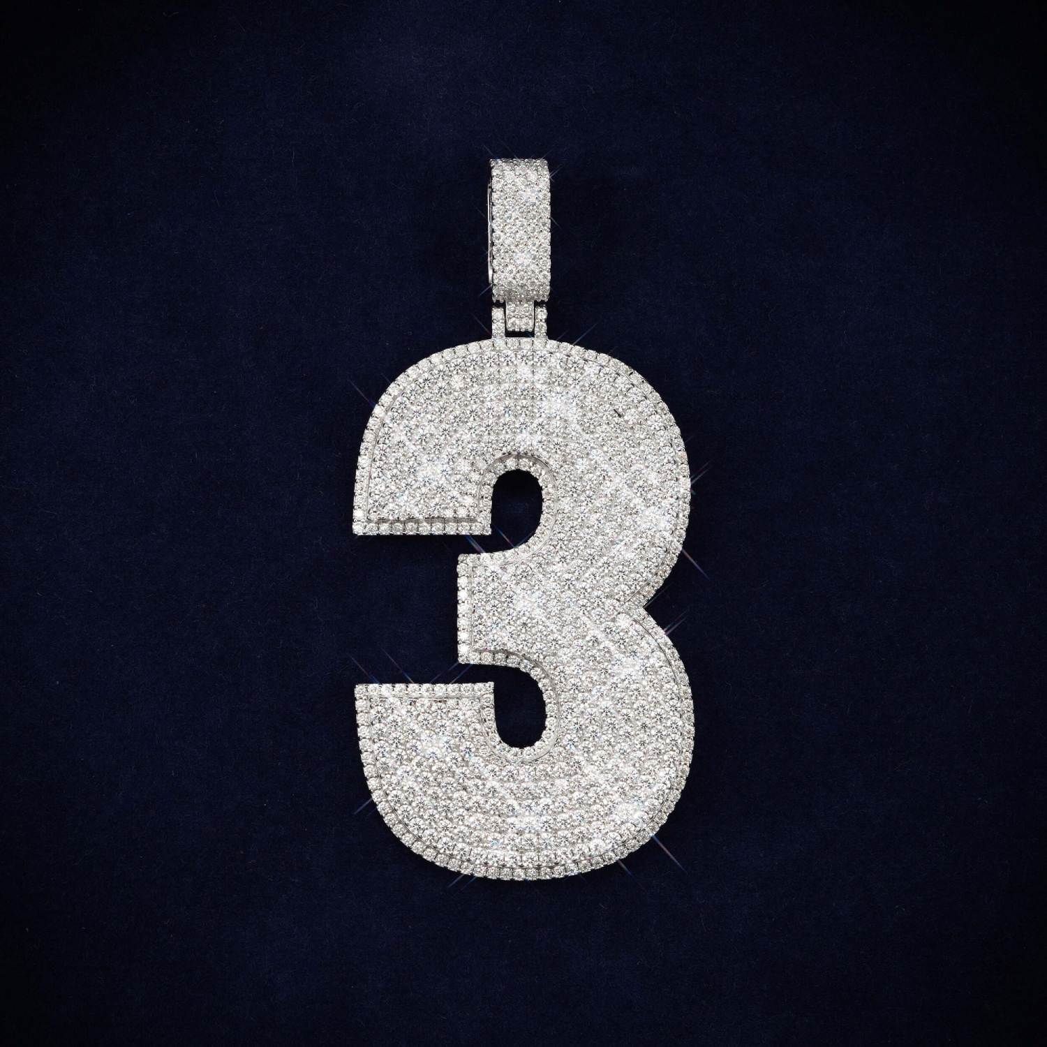 3 Custom Moissanite Pendant 14K Gold icecartel main