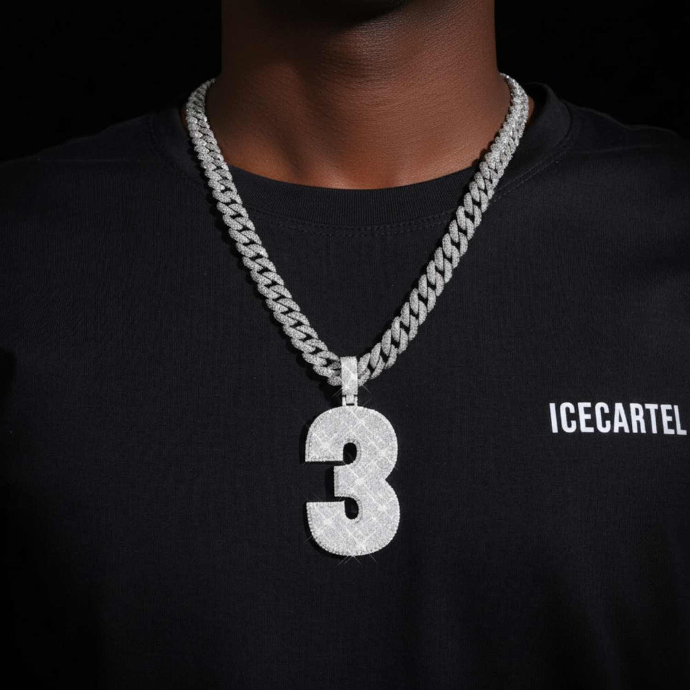 3 Custom Moissanite Pendant 14K Gold icecartel model1